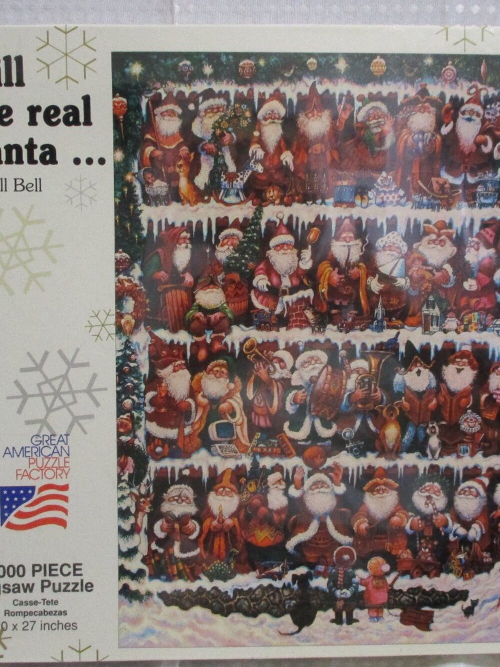 NIB '93 Great American Puzzle Factory Will the real Santa..1000 pc Jigsaw Puzzle